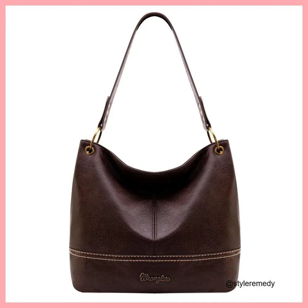 Vegan Leather Hobo Bag with Top Handle and Shoulder Strap